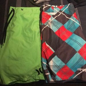 Hurley and billabong boardshorts size 32